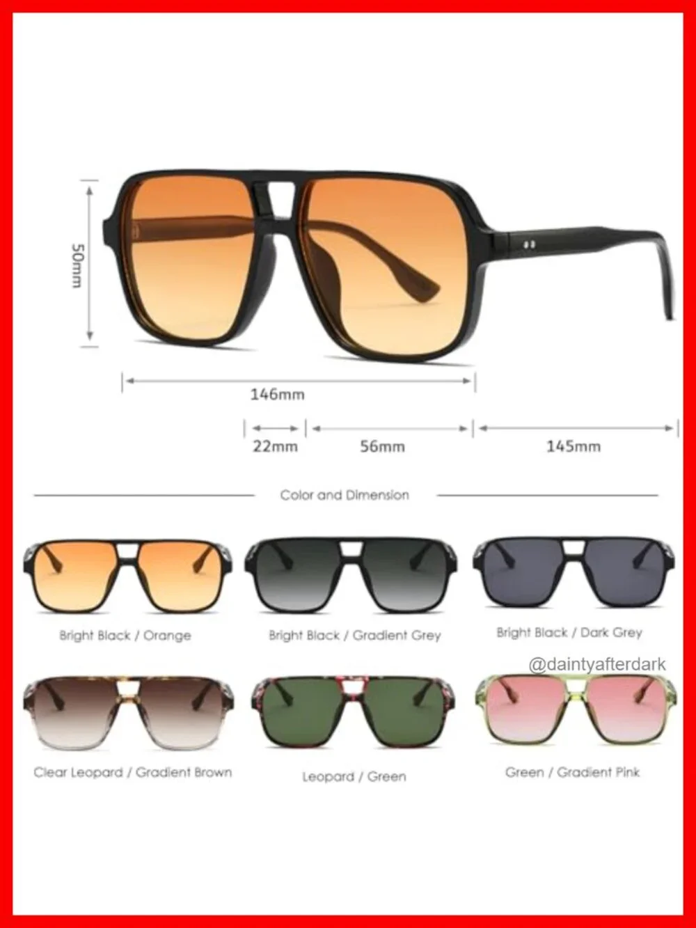 Retro Oversized Square Sunglasses Unisex UV400 70s Vintage Pilot Shades